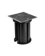 LED Nedgravningsspot GU10 firkantet IP67 110x110x140 mm grå – med gennemgående ledningsføring