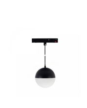 LED globe pendellampe til skinne 10W K2700 48V Ø90 mm Sort