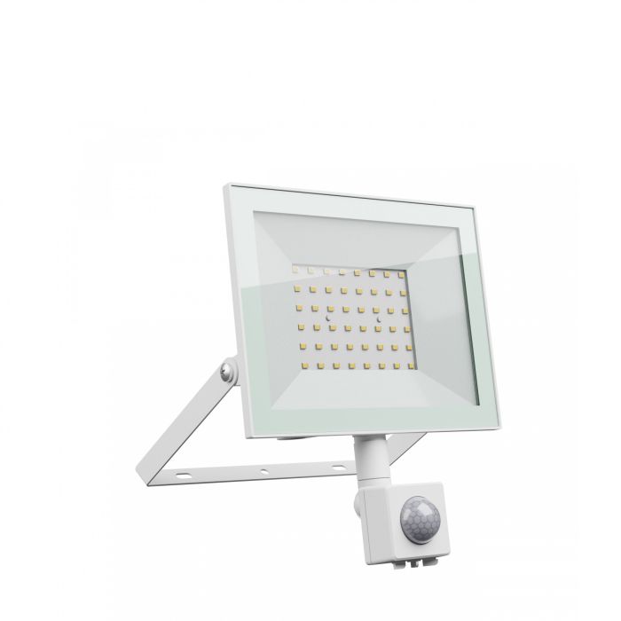 LED-projektør 50W 86 lm/W IP44 IK07 – med bevægelsessensor – hvid