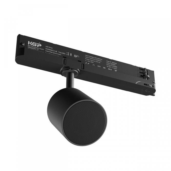 Bluetooth-højttaler 10W til 3-faset skinne 230V – Sort
