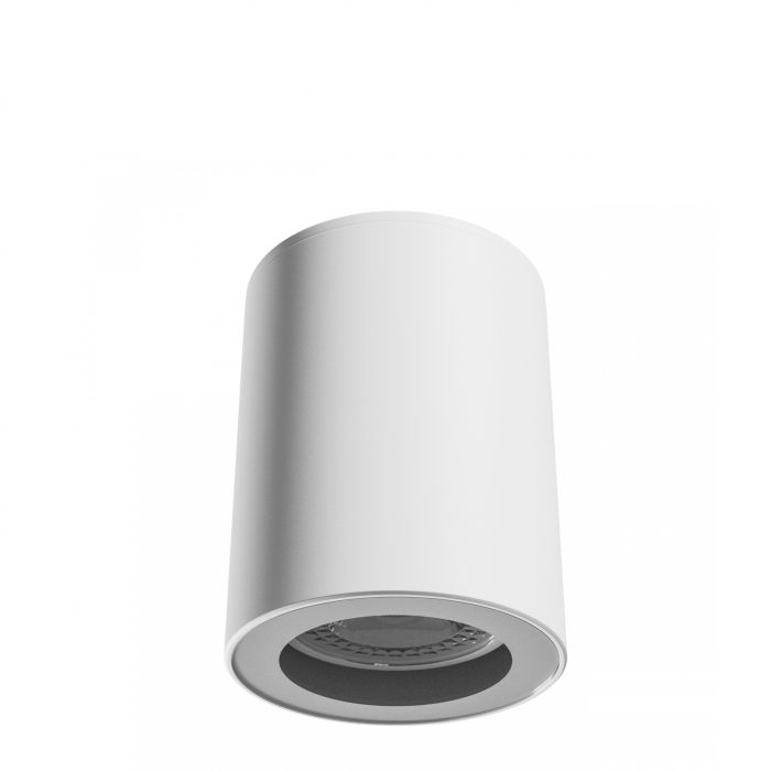 Påbygningsspot GU10 – rund – hvid – IP44 – 70×90 mm – uden lyskilde