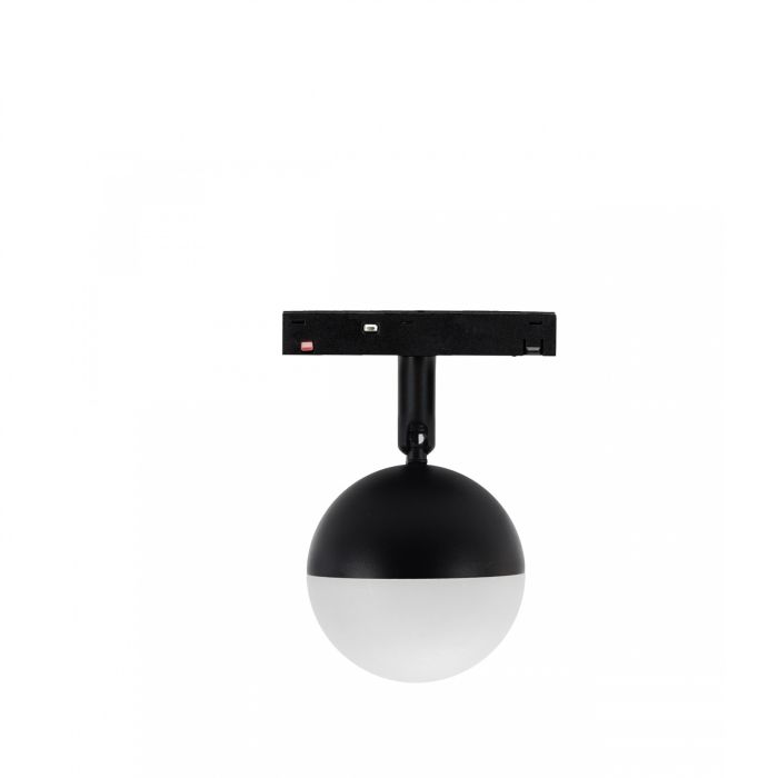 LED globelampe til skinne 10W K2700 48V Ø90 mm Sort