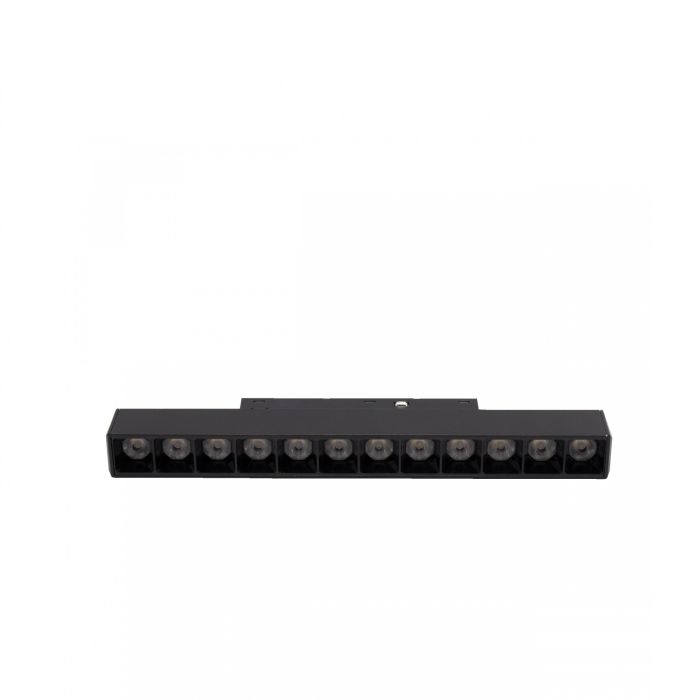 LED gitterlampe til skinne 12W K4000 48V 220 mm Sort