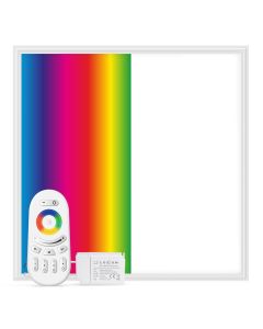 LED-panel 62x62 cm | 40W | RGB+W (4000K) | Dæmpbar | Fjernbetjening