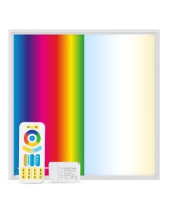 LED-panel 62x62 cm | 40W | RGB+CCT 3000K-6000K | Dæmpbar | Fjernbetjening