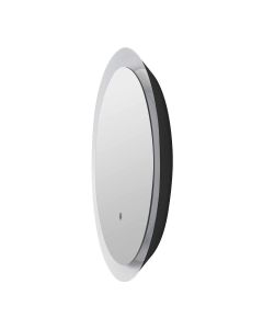 Rundt LED-spejl med lys Ø60 cm | 20W | 2000 lumen | CRI90 | CCT 2700K-4000K | Sort