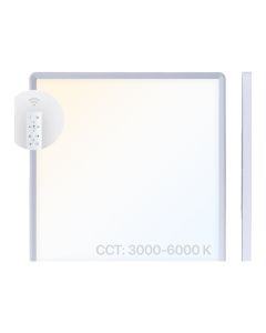 LED Påbygningspanel 50x50 cm | 40W | CCT Dæmpbar | 3000K-6000K | CRI90 | Fjernbetjening