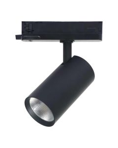 3-Faset LED Skinnespot 30W | CCT 3000K-4000K-6000K | CRI90 | 24° | Ø80 mm | Sort