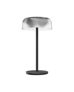 Genopladelig LED-bordlampe til udendørs brug – sol + USB-C – varm hvid – 200 lumen – IP44 – sort