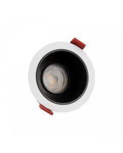 Indbygningsspot GU10 – rund – hvid (sort reflektor) – drejelig – IP20 – Ø85×50 mm – uden lyskilde