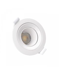 Indbygningsspot GU10 – rund – hvid – drejelig – IP20 – Ø86×34 mm – uden lyskilde