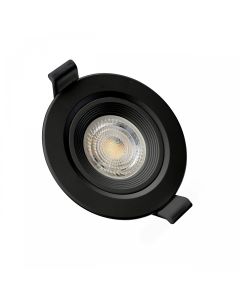 Indbygningsspot GU10 – rund – sort – drejelig – IP20 – Ø90×26 mm – uden lyskilde