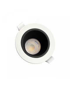 Indbygningsspot GU10 – rund – hvid/sort – blændfri – IP20 – Ø95×46 mm – uden lyskilde