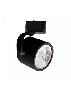 3-faset skinnespotlight GU10 sort – 120×160 mm