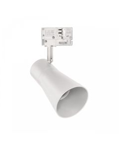 3-faset skinnespotlight GU10 hvid – 80×140×180 mm