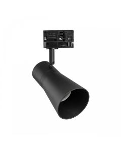 3-faset skinnespotlight GU10 sort – 80×140×180 mm