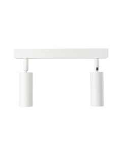 Påbygningsspot MR11 2 hoveder – hvid – drejelig – IP20 – 260×54×160 mm – uden lyskilde