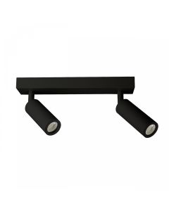 Påbygningsspot MR11 2 hoveder – sort – drejelig – IP20 – 260×54×160 mm – uden lyskilde