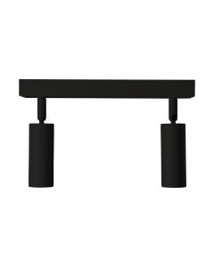 Påbygningsspot MR11 2 hoveder – sort – drejelig – IP20 – 260×54×160 mm – uden lyskilde