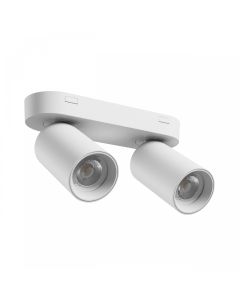 Påbygningsspot GU10 2 hoveder – hvid – IP20 – 220×70×135 mm – uden lyskilde