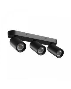 Påbygningsspot GU10 3 hoveder – sort – IP20 – 350×70×135 mm – uden lyskilde