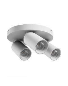 Påbygningsspot GU10 3 hoveder – rund – hvid – IP20 – 220×134 mm – uden lyskilde