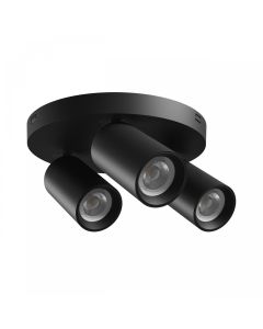 Påbygningsspot GU10 3 hoveder – rund – sort – IP20 – 220×134 mm – uden lyskilde
