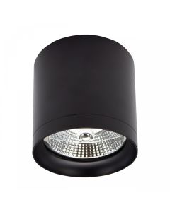 Påbygningsspot AR111 GU10 – rund – sort – blændfri – IP20 – 118×110 mm – uden lyskilde