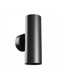 Væglampe GU10 2 hoveder – rund – sort – IP20 – 55×160×90 mm – uden lyskilde