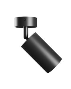Væglampe GU10 – rund – sort – IP20 – 55×100×165 mm – uden lyskilde