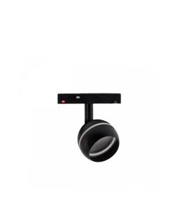 LED bolarmatuur met ring voor rail 10W K3000/K4000 48V Zwart