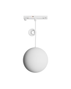 LED globeformet pendellampe til smal skinne 7W K3000 48V Ø100 mm Hvid