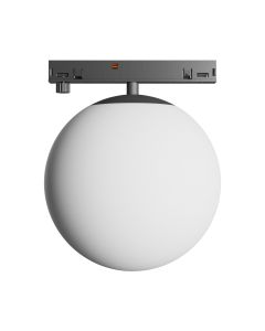 LED globelampe til smal skinne 7W K3000 48V Ø100 mm Sort