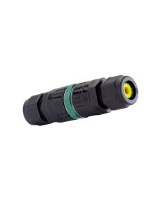 Vandtæt kabelsamler IP68 – lige – til kabel 3×0,5–2,5 mm² – sort
