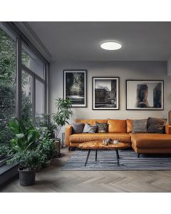 LED-loftlampe Nymphea Flat Duo 24W CCT 2400 lm IP54 Ø292 mm – Hvid