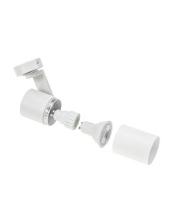 Påbygningsspot GU10 – hvid – IP20 – 56×120×117 mm – uden lyskilde