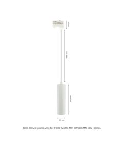 3-faset skinnependellampe GU10 – hvid