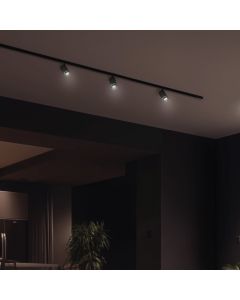 3-faset skinnespotlight GU10 sort – 60×101×169 mm