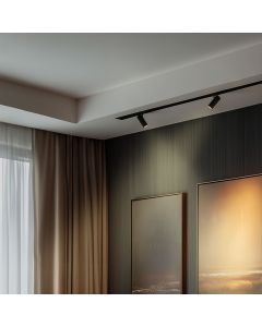 3-faset skinnespotlight GU10 sort – 65×160×232 mm