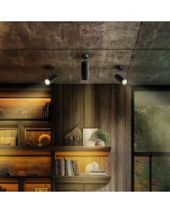 Påbygningsspot GU10 – sort – IP20 – 65×160×232 mm – uden lyskilde