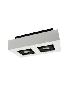 LED Spot 2xGU10 Fatning Hvid/Sort Overflademonteret Justerbar IP20
