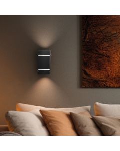 Væglampe G9 – firkantet – sort – IP20 – 80×150 mm – uden lyskilde