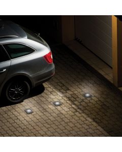 LED Nedgravningsspot GU10 firkantet IP67 110x110x140 mm grå – med gennemgående ledningsføring