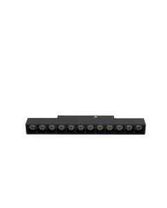 LED gitterlampe til skinne 12W K2700 48V 220 mm Sort