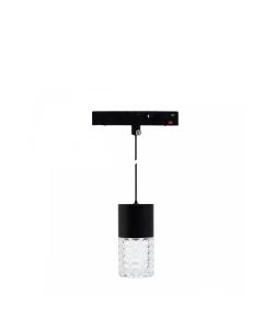 LED pendellampe med krystaleffekt til skinne 7W K4000 48V Ø55 mm Sort