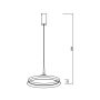 LED-pendel ring Ø50 cm | 50W | 5500 lumen | CRI90 | CCT 2700K-4000K | Sort – billede 2