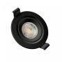 Indbygningsspot GU10 – rund – sort – drejelig – IP20 – Ø90×26 mm – uden lyskilde