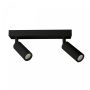 Påbygningsspot MR11 2 hoveder – sort – drejelig – IP20 – 260×54×160 mm – uden lyskilde