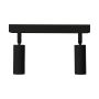Påbygningsspot MR11 2 hoveder – sort – drejelig – IP20 – 260×54×160 mm – uden lyskilde – billede 2