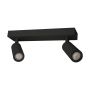 Påbygningsspot MR11 2 hoveder – sort – drejelig – IP20 – 260×54×160 mm – uden lyskilde – billede 3